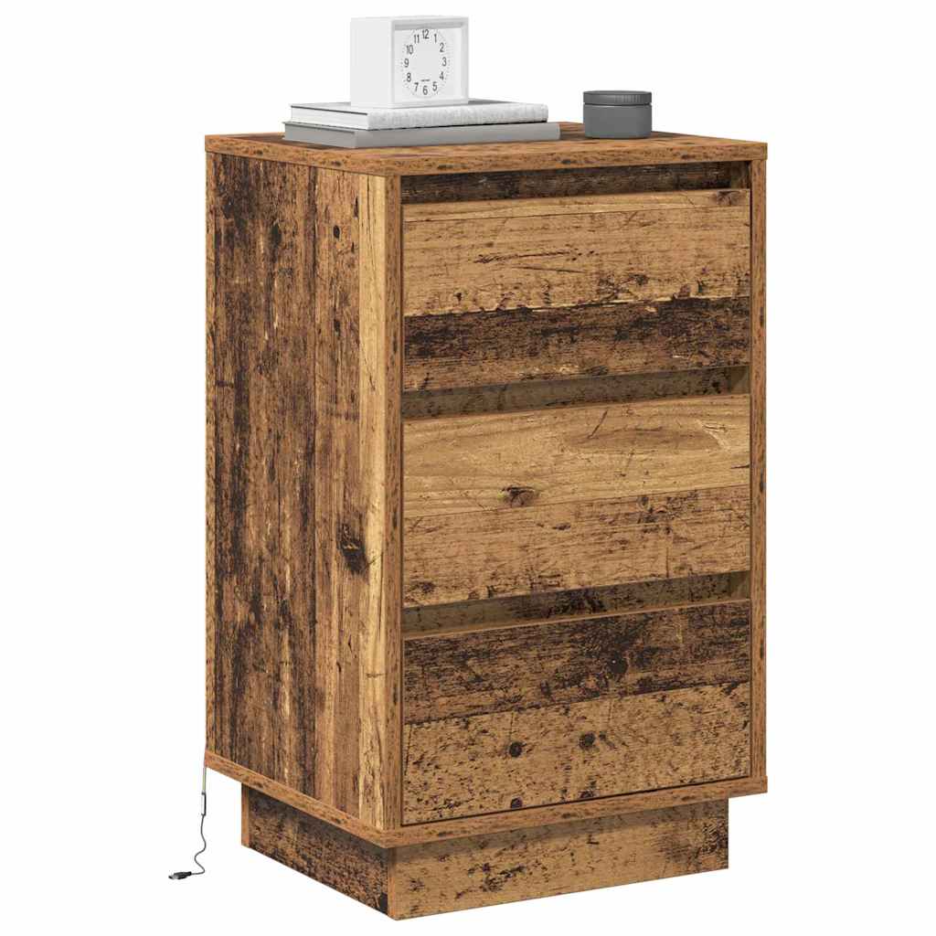Nachtkastje met lade Oudhout 39 x 34,5 x 65 cm Bewerkt hout is nu te koop bij PeponiXL, paradijselijk wonen!