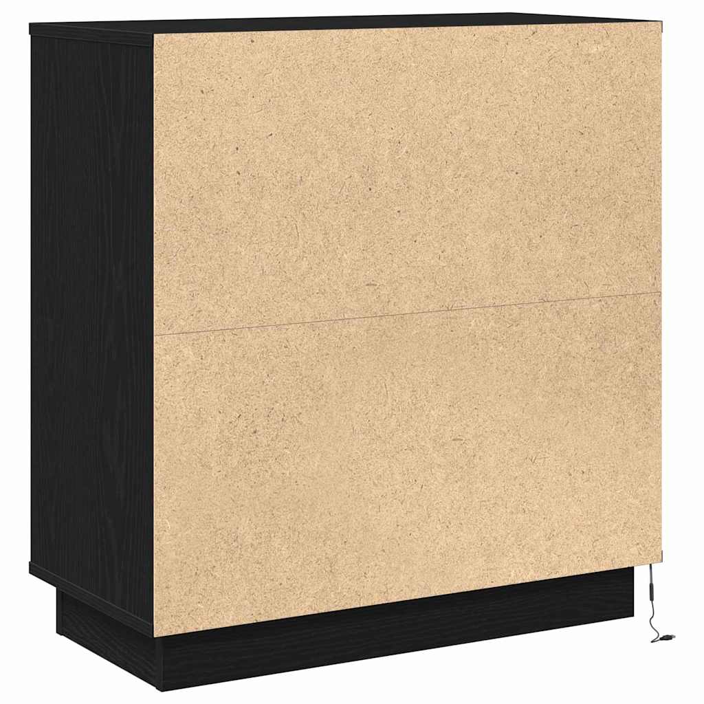 Nachtkastje met lade Zwart Eiken 71 x 34,5 x 75 cm Bewerkt hout is nu te koop bij PeponiXL, paradijselijk wonen!