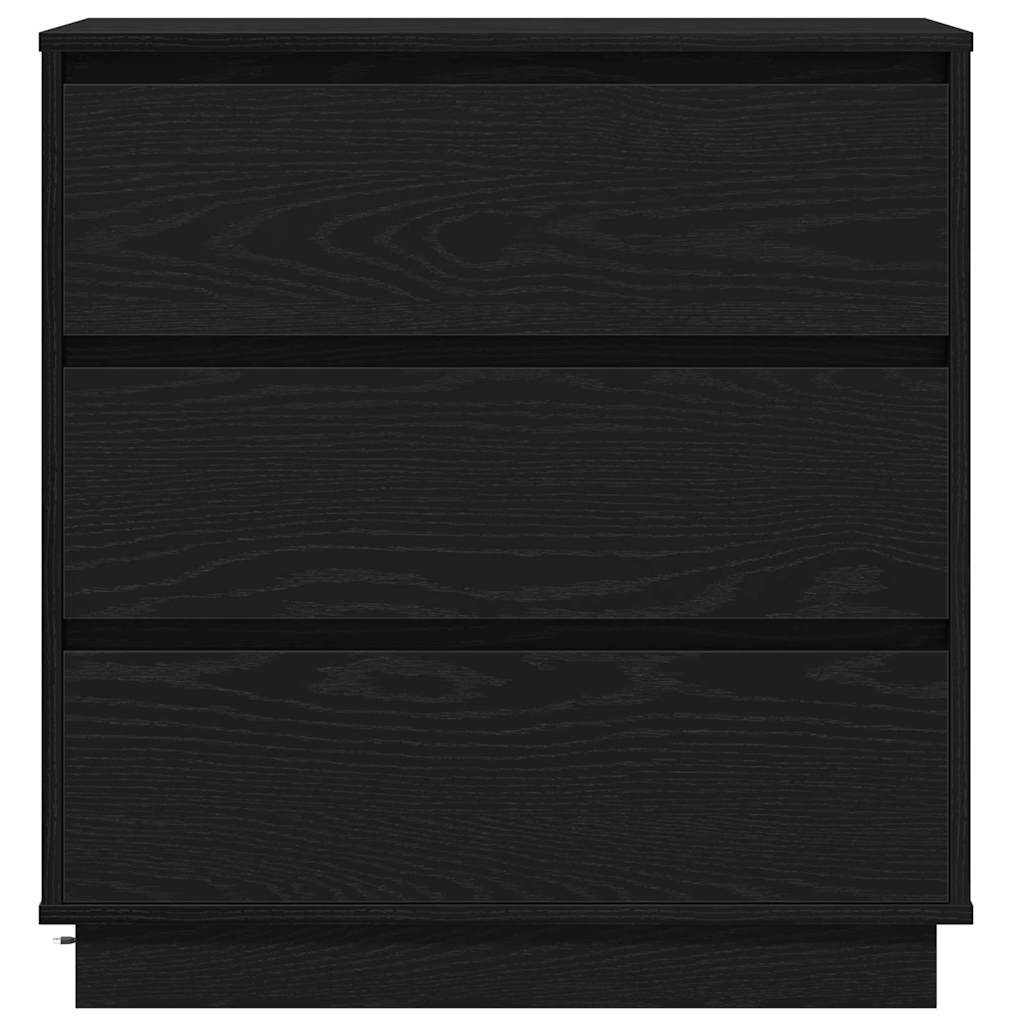 Nachtkastje met lade Zwart Eiken 71 x 34,5 x 75 cm Bewerkt hout is nu te koop bij PeponiXL, paradijselijk wonen!