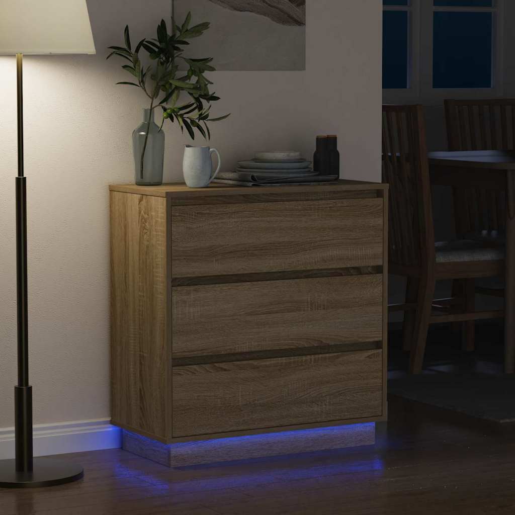 Nachtkastje Sonoma Eiken 71 x 34,5 x 75 cm Bewerkt hout is nu te koop bij PeponiXL, paradijselijk wonen!