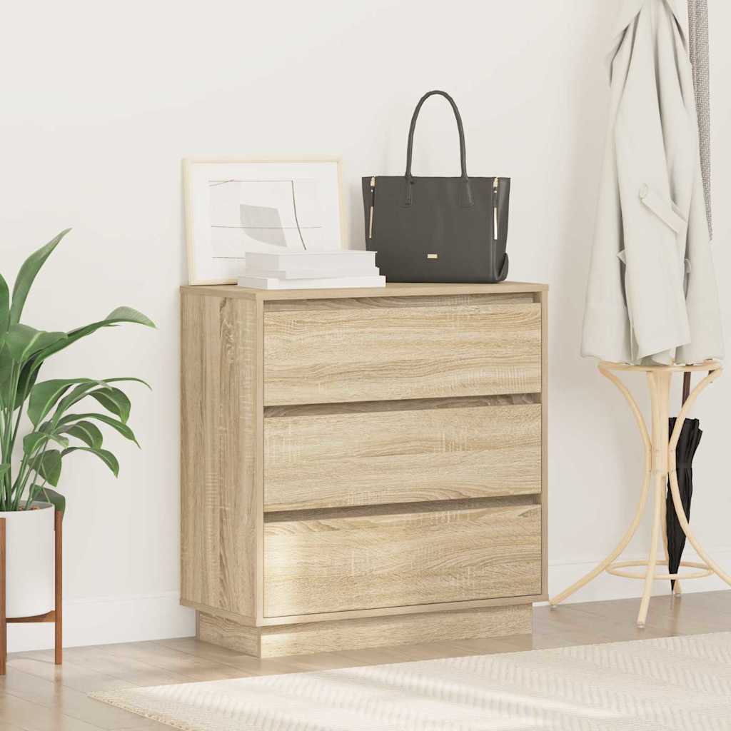 Nachtkastje Sonoma Eiken 71 x 34,5 x 75 cm Bewerkt hout is nu te koop bij PeponiXL, paradijselijk wonen!