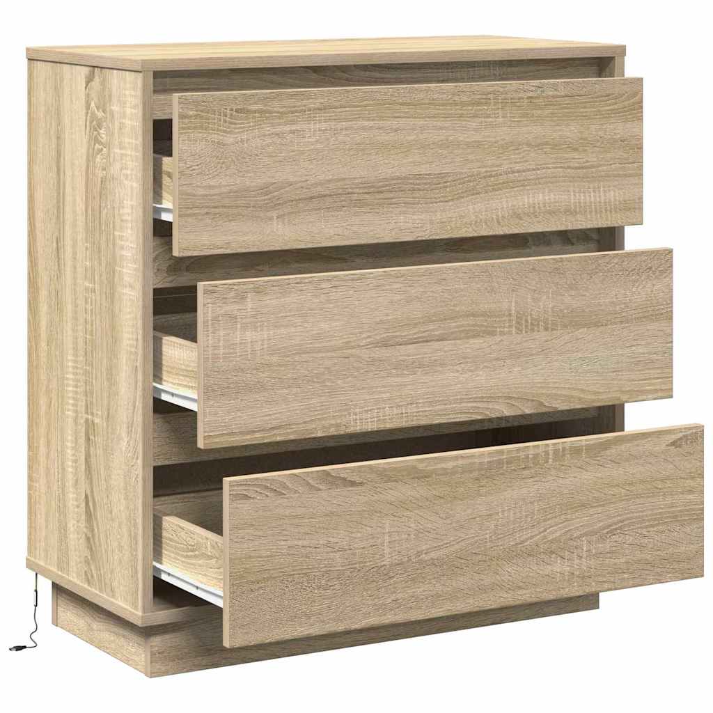 Nachtkastje Sonoma Eiken 71 x 34,5 x 75 cm Bewerkt hout is nu te koop bij PeponiXL, paradijselijk wonen!