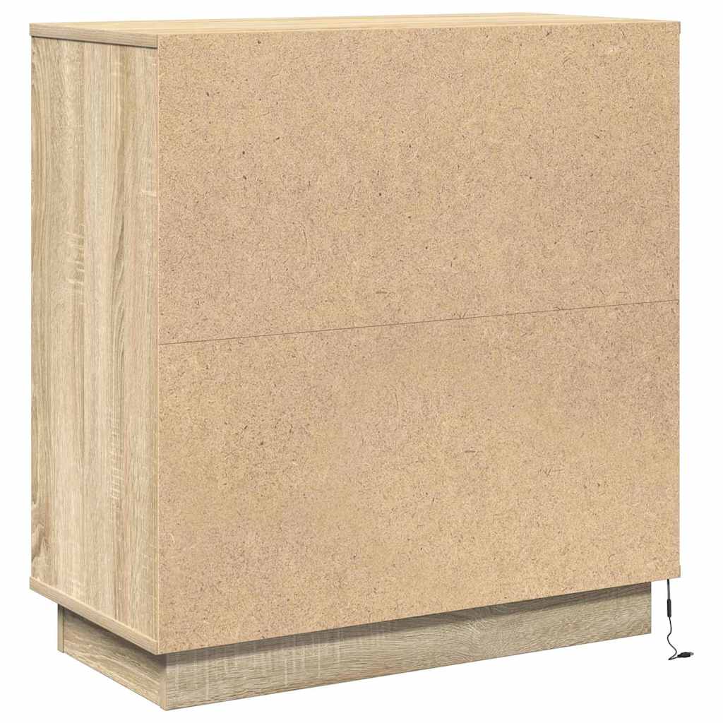 Nachtkastje Sonoma Eiken 71 x 34,5 x 75 cm Bewerkt hout is nu te koop bij PeponiXL, paradijselijk wonen!