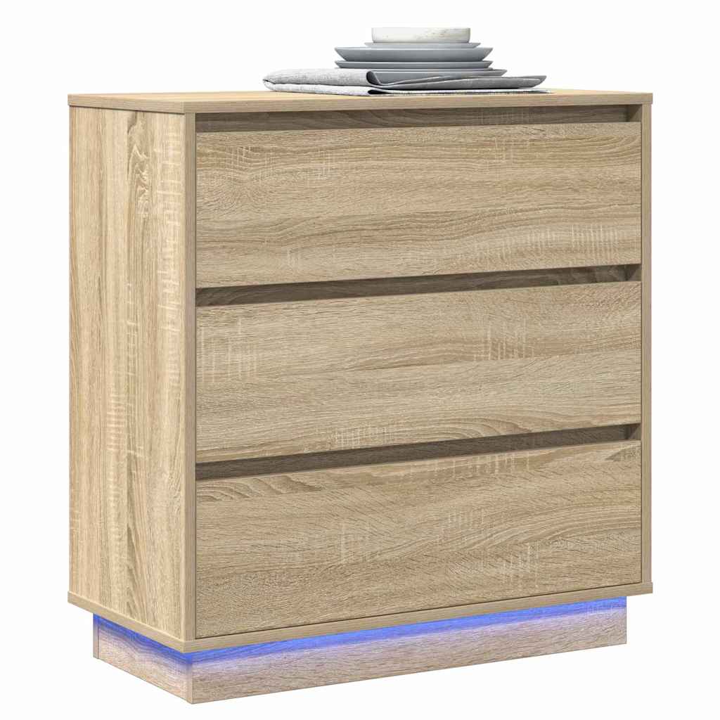 Nachtkastje Sonoma Eiken 71 x 34,5 x 75 cm Bewerkt hout is nu te koop bij PeponiXL, paradijselijk wonen!