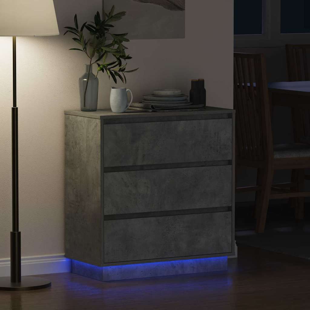 Nachtkastje met lade Beton Grijs 71 x 34,5 x 75 cm Bewerkt hout is nu te koop bij PeponiXL, paradijselijk wonen!