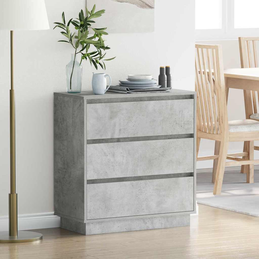 Nachtkastje met lade Beton Grijs 71 x 34,5 x 75 cm Bewerkt hout is nu te koop bij PeponiXL, paradijselijk wonen!