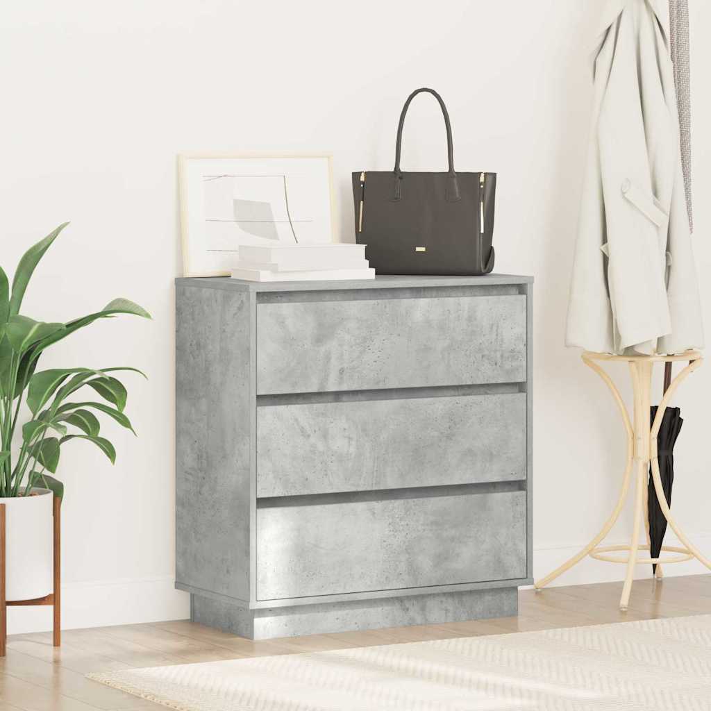 Nachtkastje met lade Beton Grijs 71 x 34,5 x 75 cm Bewerkt hout is nu te koop bij PeponiXL, paradijselijk wonen!