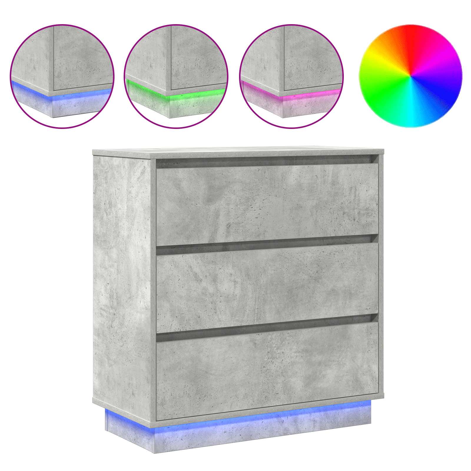 Nachtkastje met lade Beton Grijs 71 x 34,5 x 75 cm Bewerkt hout is nu te koop bij PeponiXL, paradijselijk wonen!
