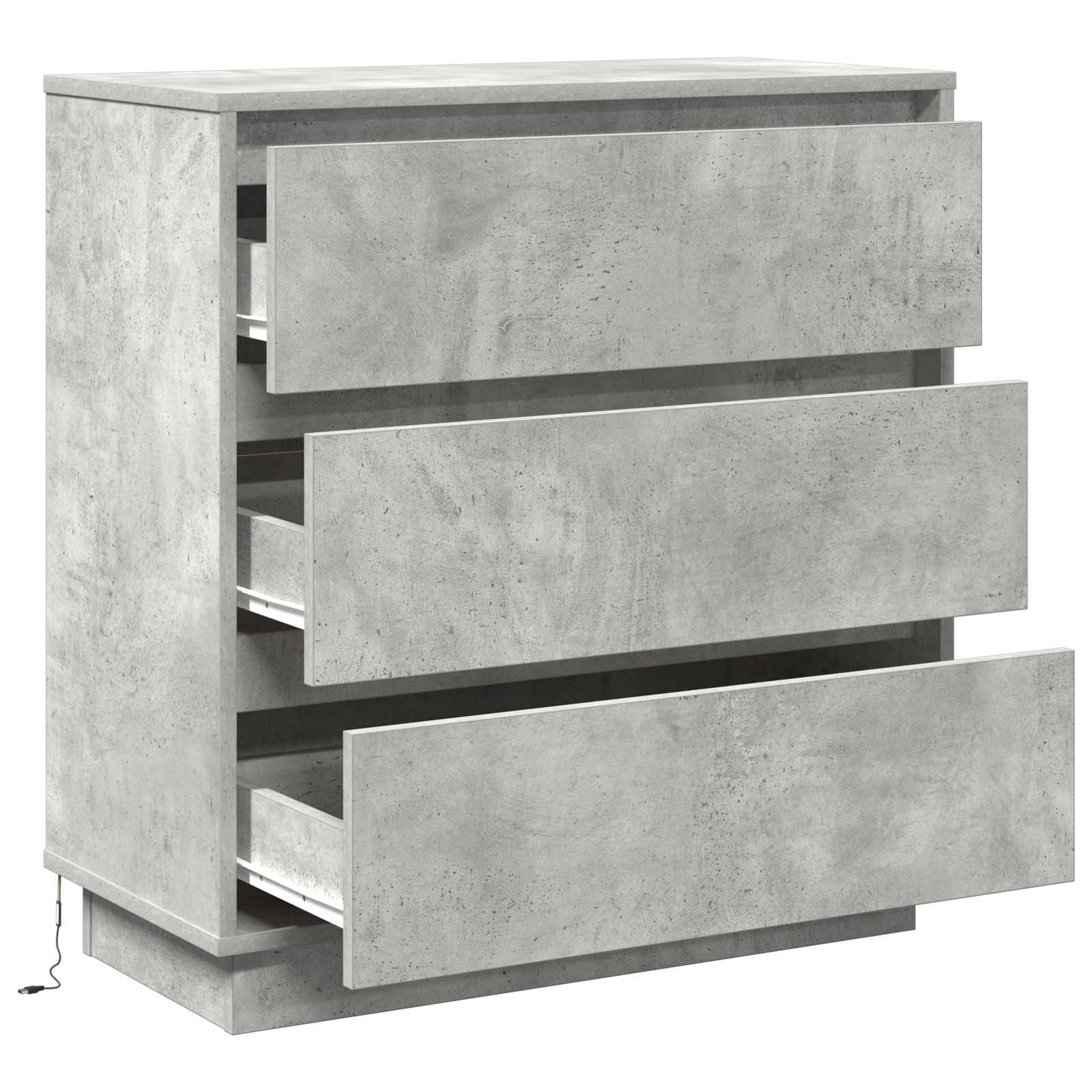 Nachtkastje met lade Beton Grijs 71 x 34,5 x 75 cm Bewerkt hout is nu te koop bij PeponiXL, paradijselijk wonen!