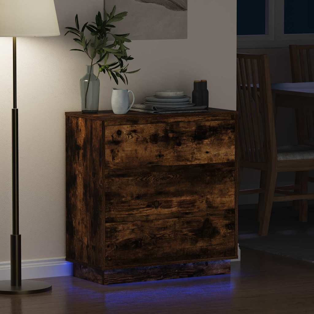 Nachtkastje Gerookt eiken 71 x 34,5 x 75 cm Bewerkt hout is nu te koop bij PeponiXL, paradijselijk wonen!