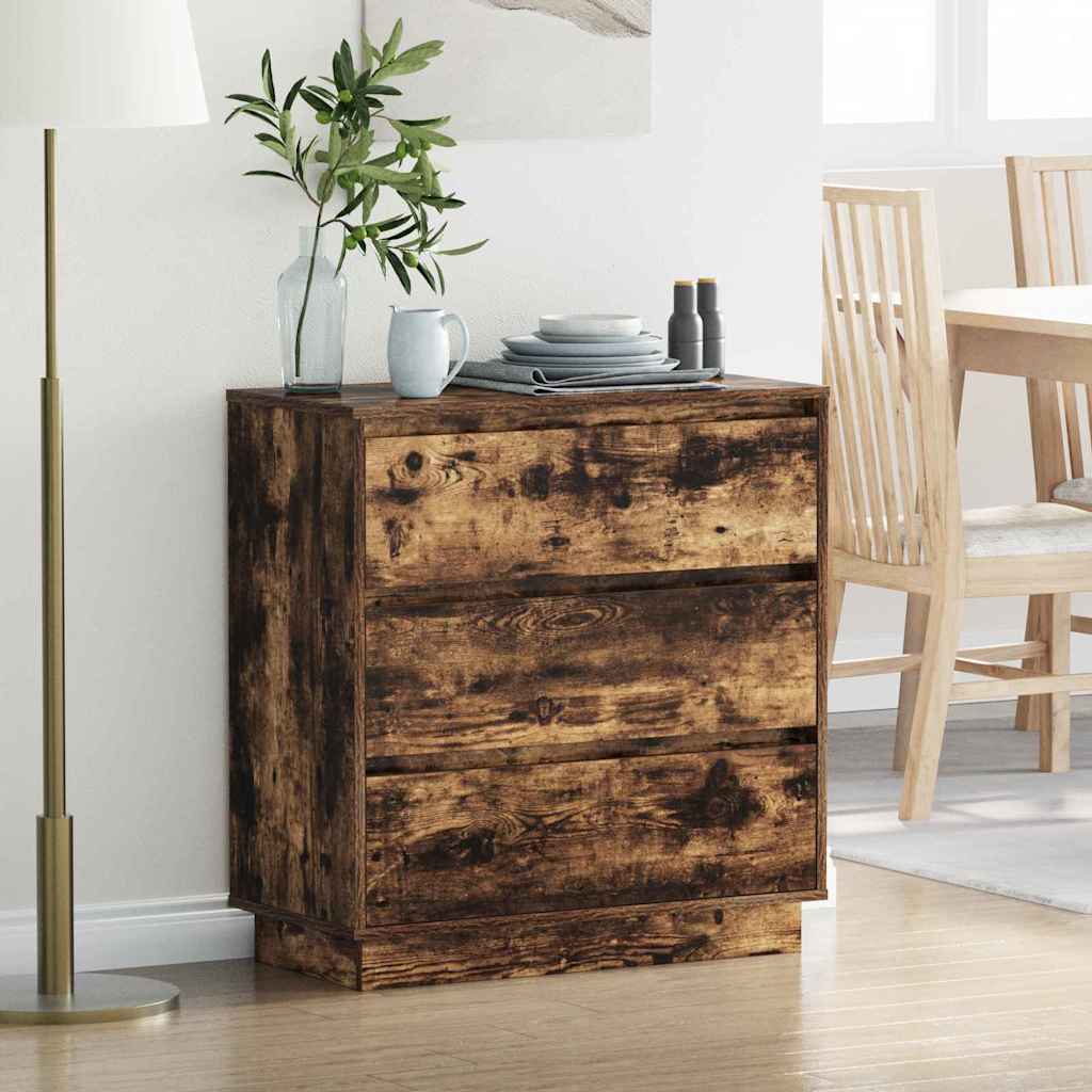 Nachtkastje Gerookt eiken 71 x 34,5 x 75 cm Bewerkt hout is nu te koop bij PeponiXL, paradijselijk wonen!