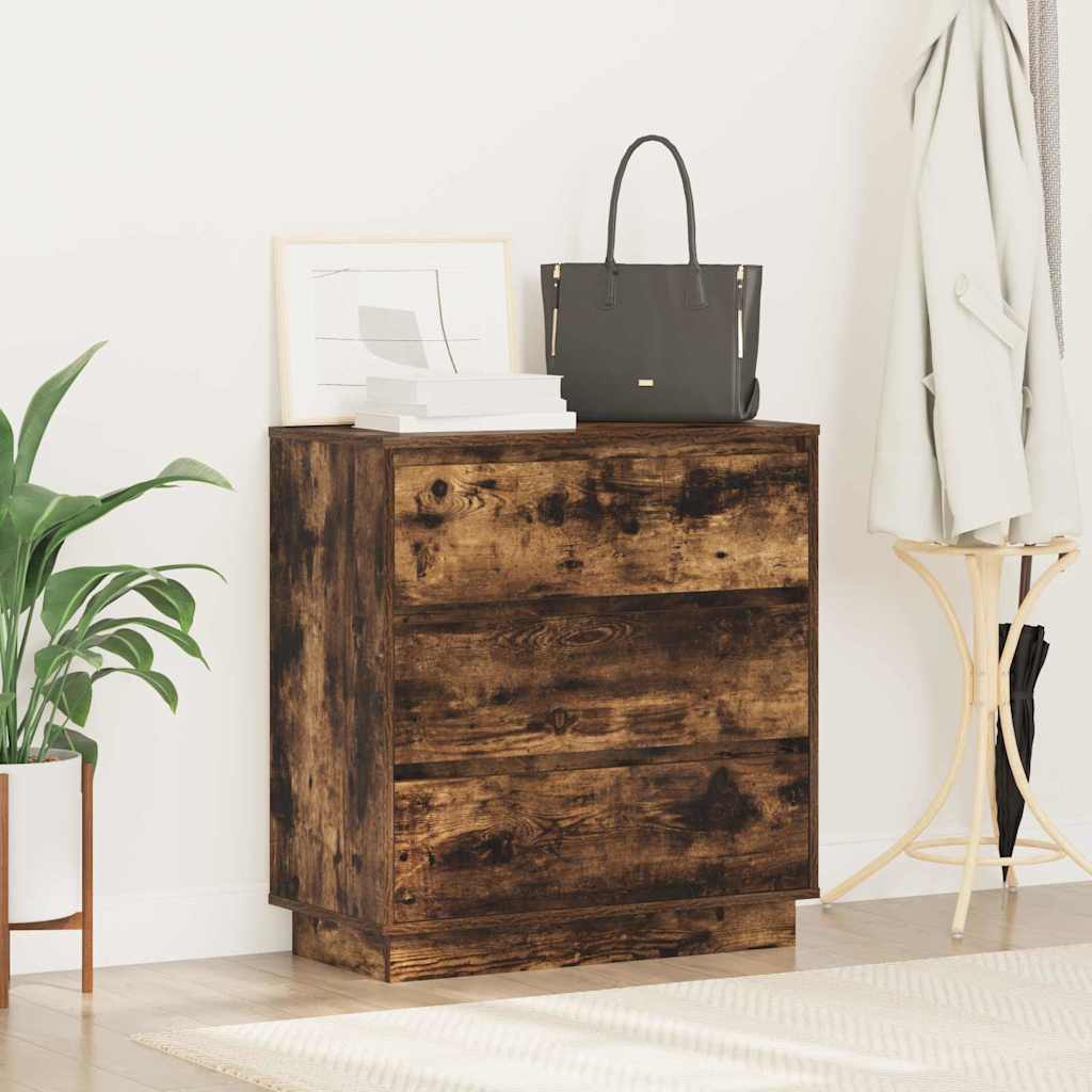 Nachtkastje Gerookt eiken 71 x 34,5 x 75 cm Bewerkt hout is nu te koop bij PeponiXL, paradijselijk wonen!
