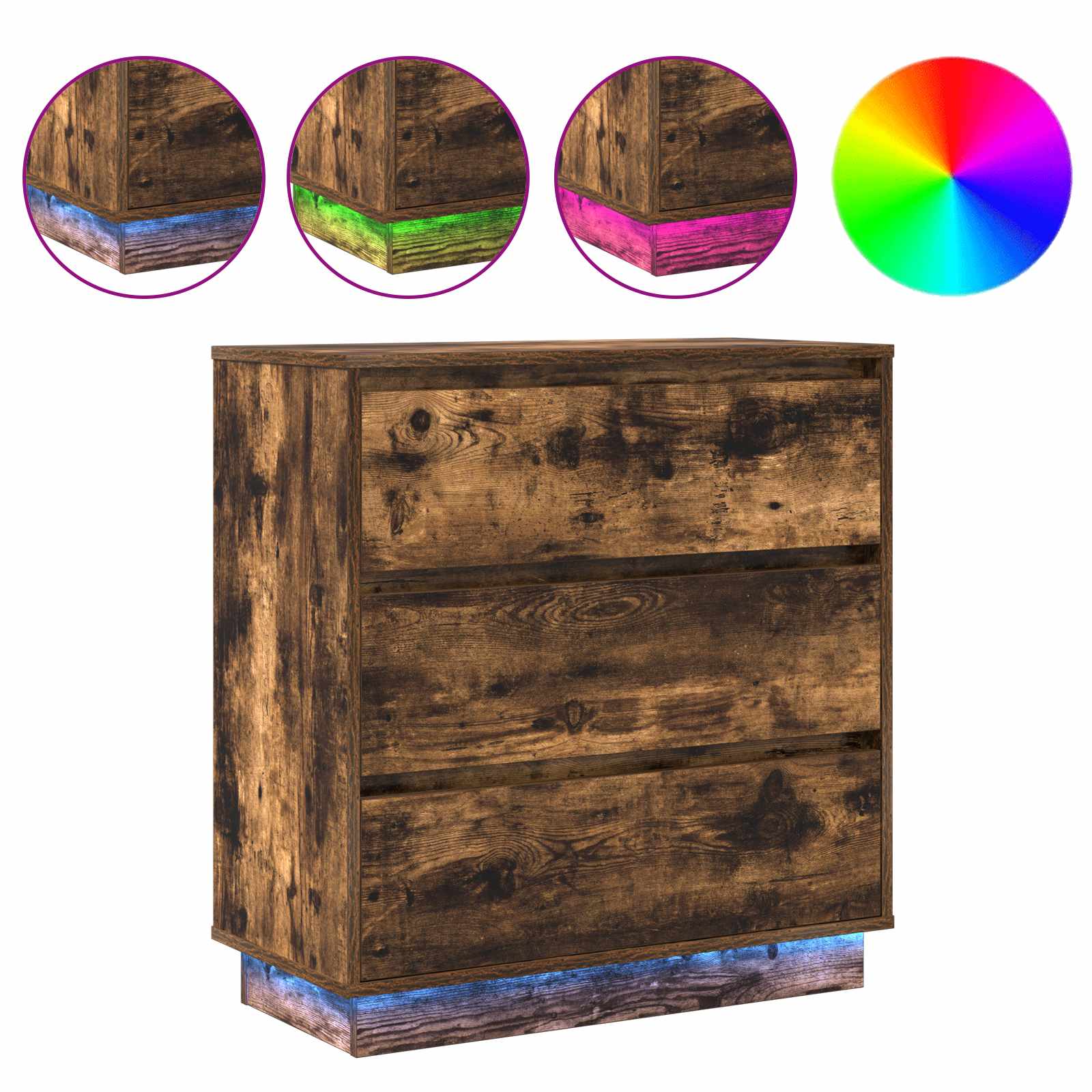 Nachtkastje Gerookt eiken 71 x 34,5 x 75 cm Bewerkt hout is nu te koop bij PeponiXL, paradijselijk wonen!