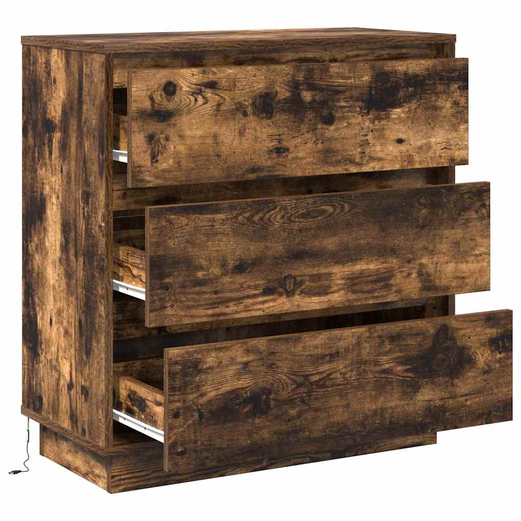 Nachtkastje Gerookt eiken 71 x 34,5 x 75 cm Bewerkt hout is nu te koop bij PeponiXL, paradijselijk wonen!
