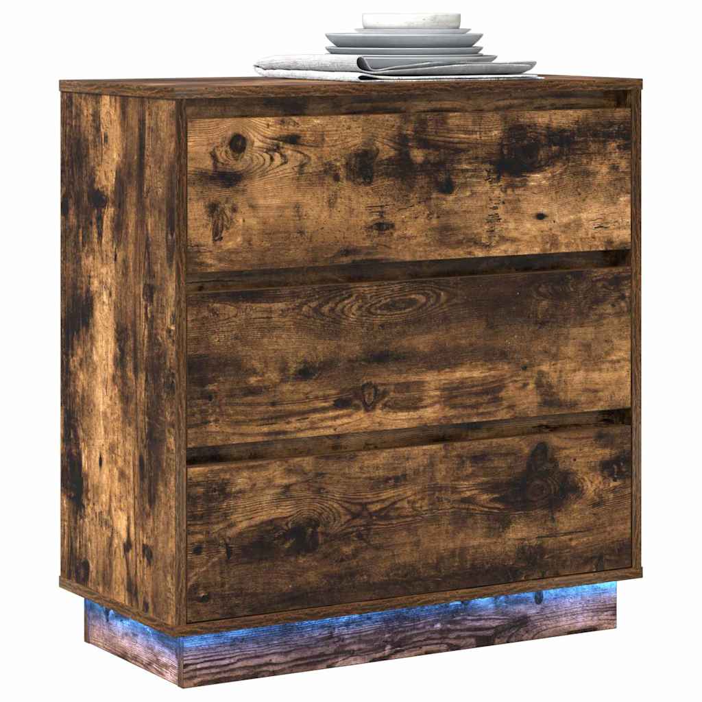 Nachtkastje Gerookt eiken 71 x 34,5 x 75 cm Bewerkt hout is nu te koop bij PeponiXL, paradijselijk wonen!