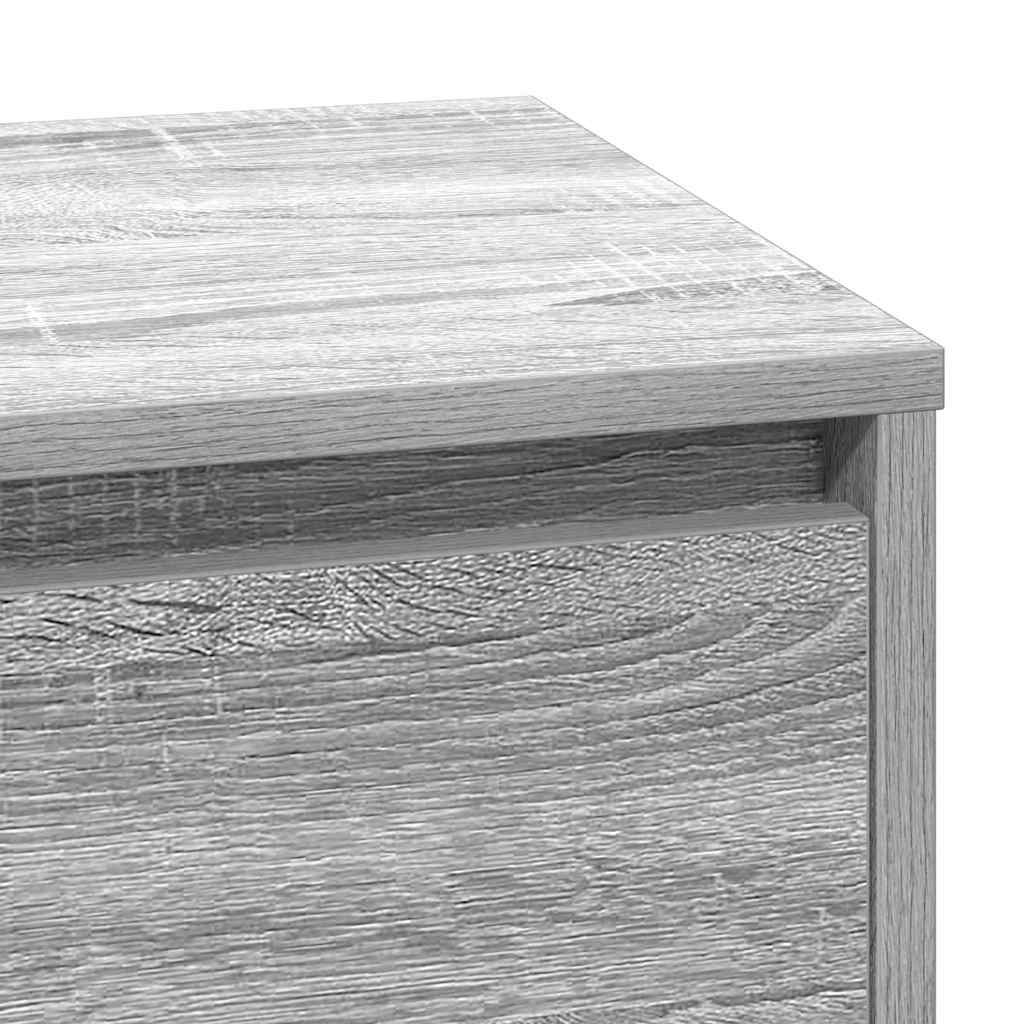 Nachtkastje met lade Grijs 71 x 34,5 x 75 cm Bewerkt hout is nu te koop bij PeponiXL, paradijselijk wonen!