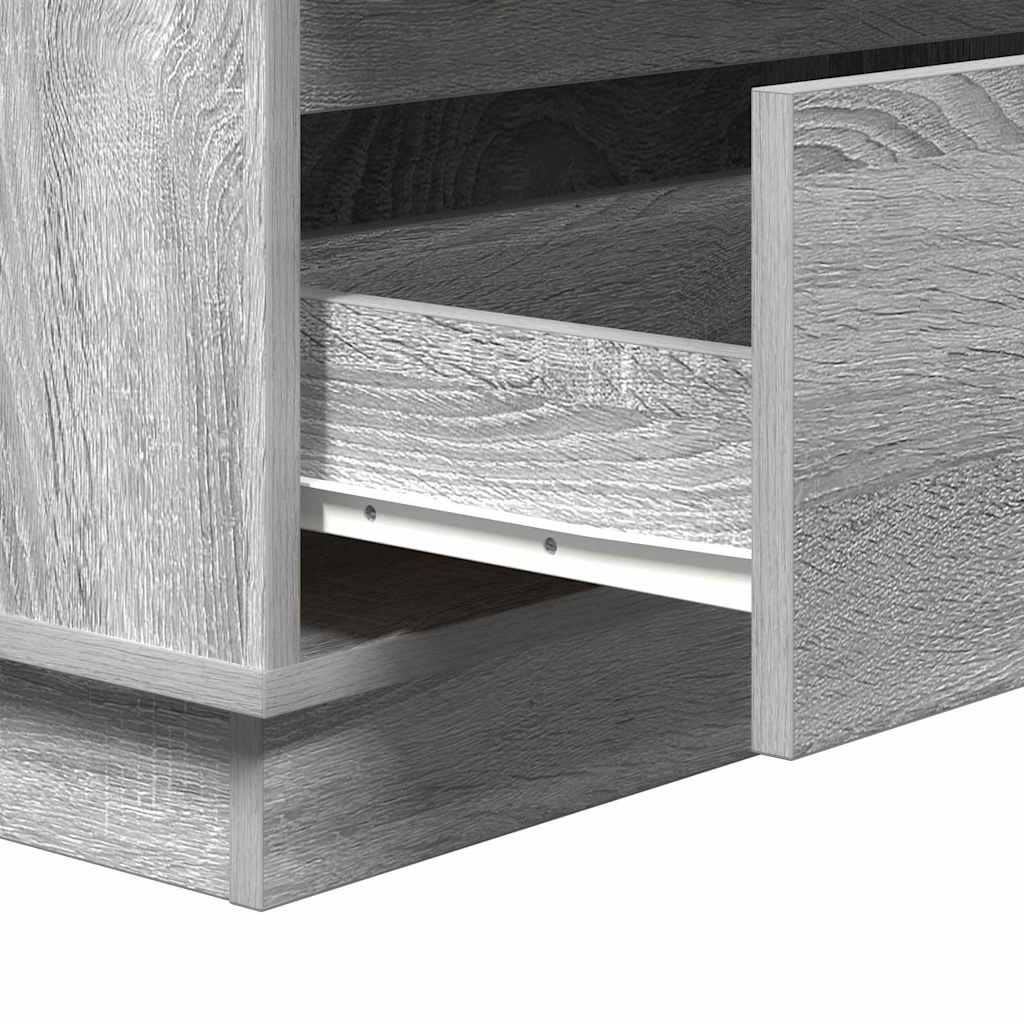 Nachtkastje met lade Grijs 71 x 34,5 x 75 cm Bewerkt hout is nu te koop bij PeponiXL, paradijselijk wonen!