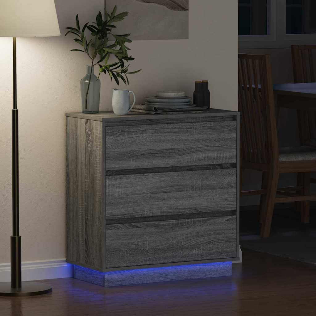 Nachtkastje met lade Grijs 71 x 34,5 x 75 cm Bewerkt hout is nu te koop bij PeponiXL, paradijselijk wonen!