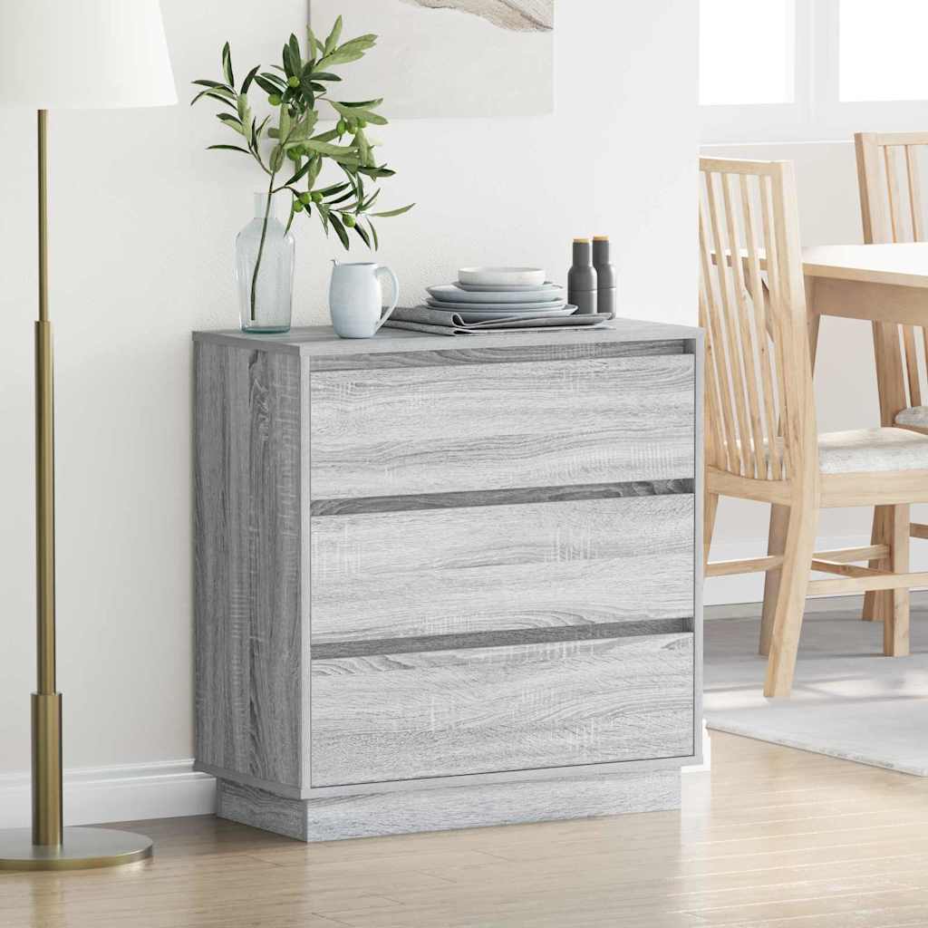 Nachtkastje met lade Grijs 71 x 34,5 x 75 cm Bewerkt hout is nu te koop bij PeponiXL, paradijselijk wonen!