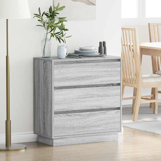 Nachtkastje met lade Grijs 71 x 34,5 x 75 cm Bewerkt hout is nu te koop bij PeponiXL, paradijselijk wonen!