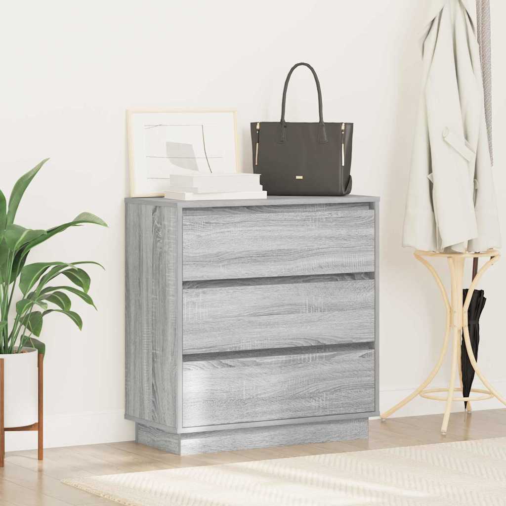 Nachtkastje met lade Grijs 71 x 34,5 x 75 cm Bewerkt hout is nu te koop bij PeponiXL, paradijselijk wonen!