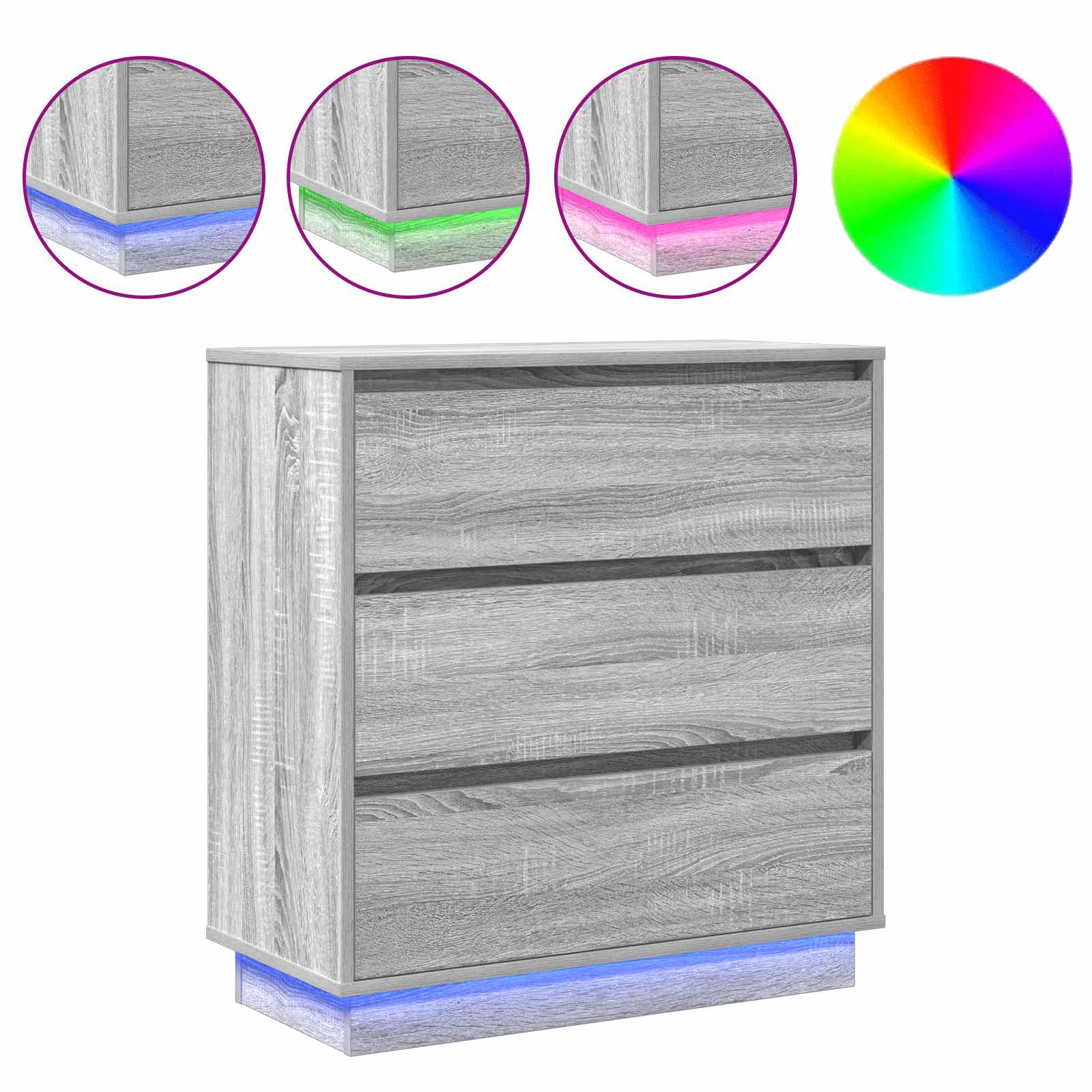 Nachtkastje met lade Grijs 71 x 34,5 x 75 cm Bewerkt hout is nu te koop bij PeponiXL, paradijselijk wonen!