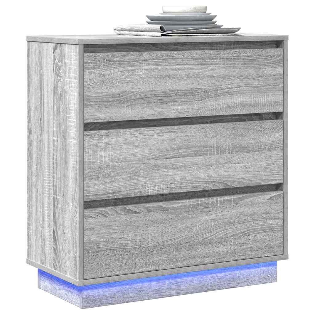 Nachtkastje met lade Grijs 71 x 34,5 x 75 cm Bewerkt hout is nu te koop bij PeponiXL, paradijselijk wonen!