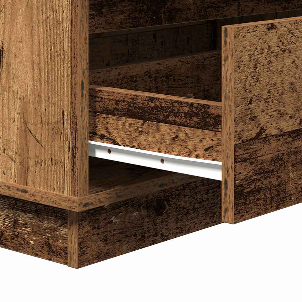 Nachtkastje met lade Oudhout 71 x 34,5 x 75 cm Bewerkt hout is nu te koop bij PeponiXL, paradijselijk wonen!