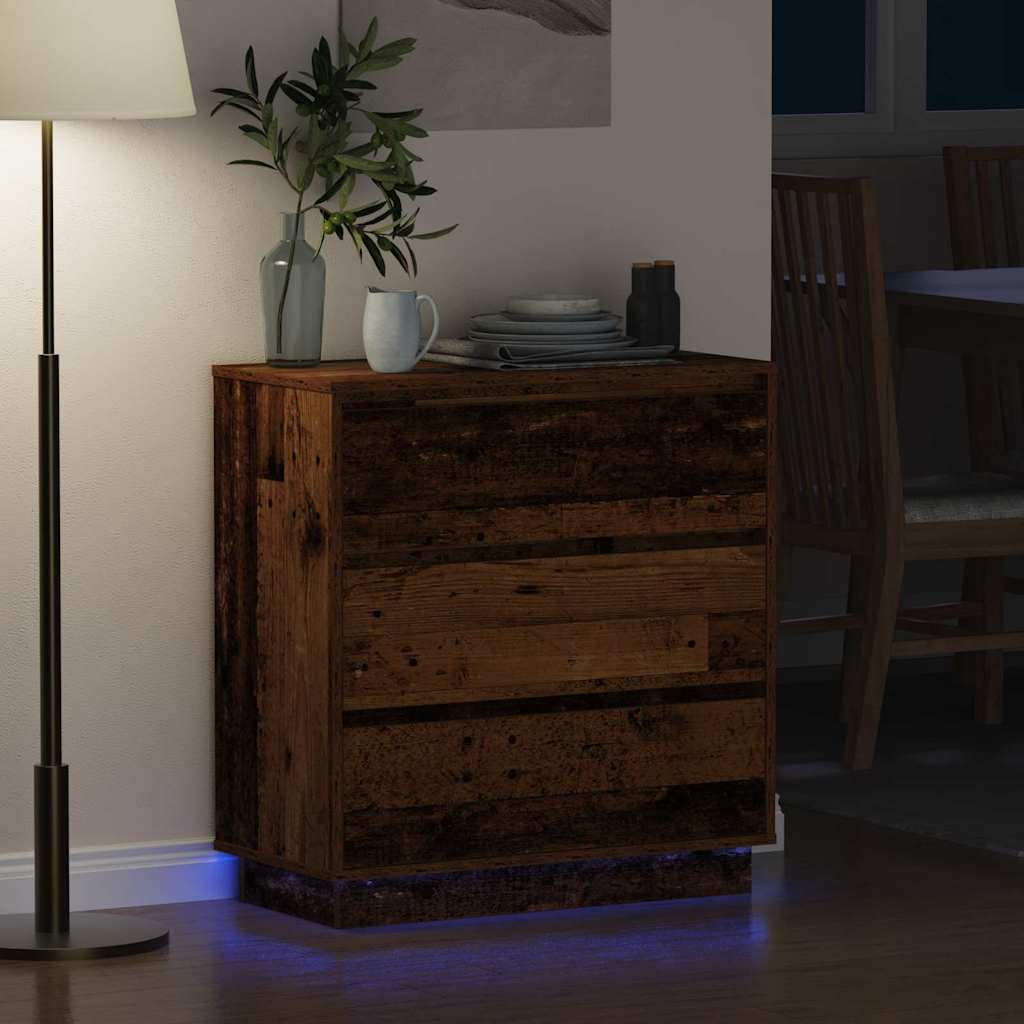 Nachtkastje met lade Oudhout 71 x 34,5 x 75 cm Bewerkt hout is nu te koop bij PeponiXL, paradijselijk wonen!