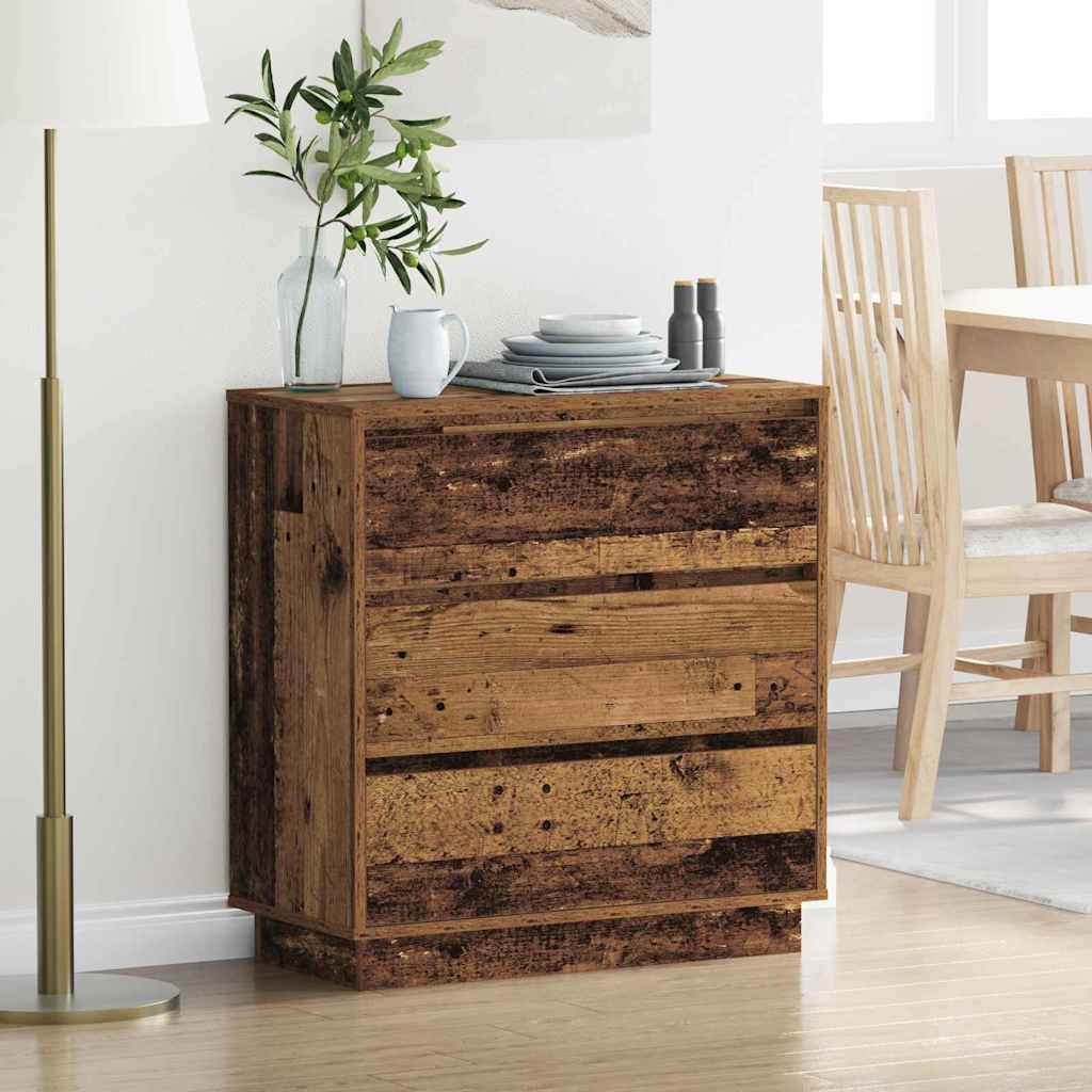 Nachtkastje met lade Oudhout 71 x 34,5 x 75 cm Bewerkt hout is nu te koop bij PeponiXL, paradijselijk wonen!