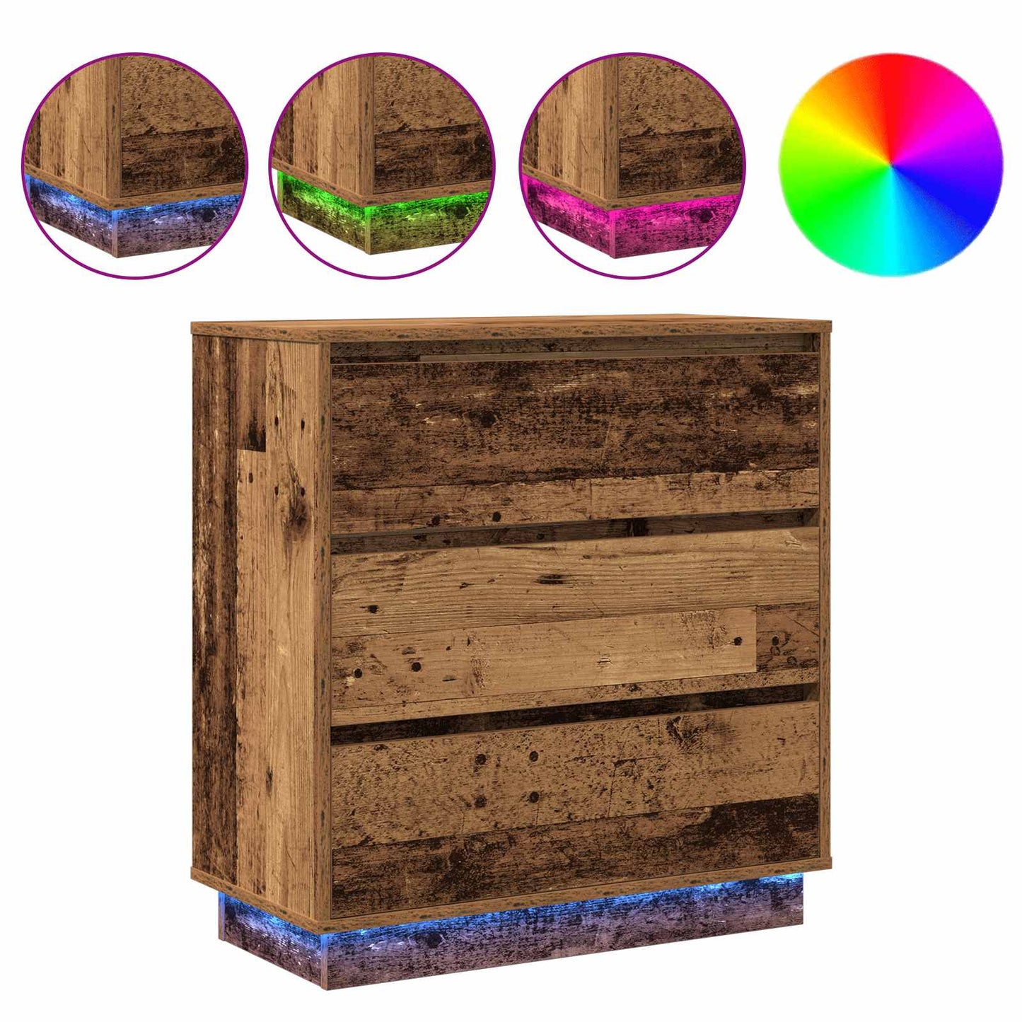 Nachtkastje met lade Oudhout 71 x 34,5 x 75 cm Bewerkt hout is nu te koop bij PeponiXL, paradijselijk wonen!