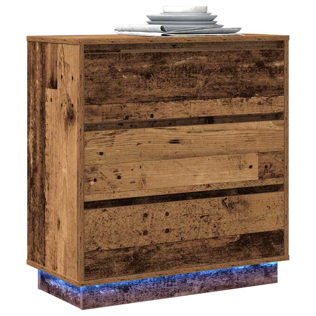 Nachtkastje met lade Oudhout 71 x 34,5 x 75 cm Bewerkt hout is nu te koop bij PeponiXL, paradijselijk wonen!