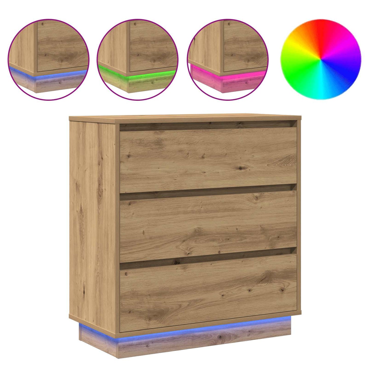 Nachtkastje Artisan Eiken 71 x 34,5 x 75 cm Bewerkt hout is nu te koop bij PeponiXL, paradijselijk wonen!