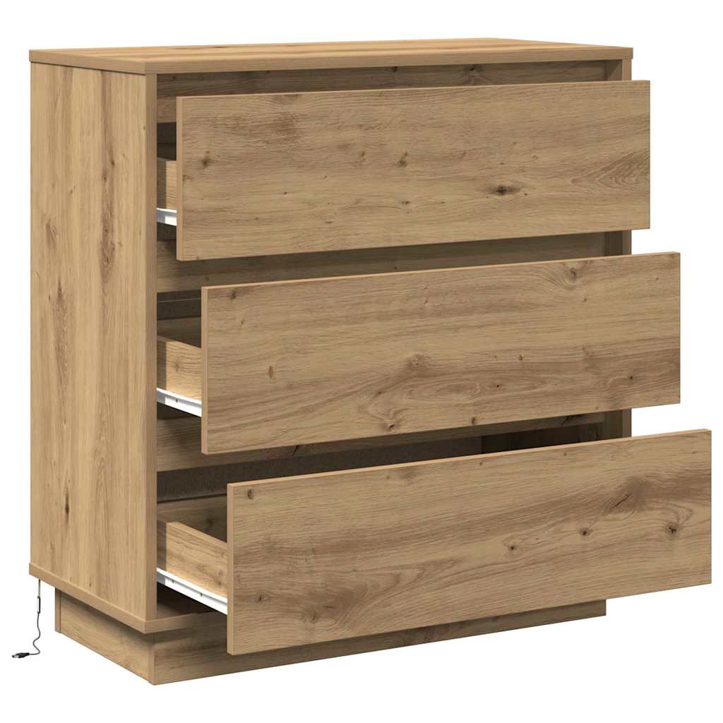 Nachtkastje Artisan Eiken 71 x 34,5 x 75 cm Bewerkt hout is nu te koop bij PeponiXL, paradijselijk wonen!