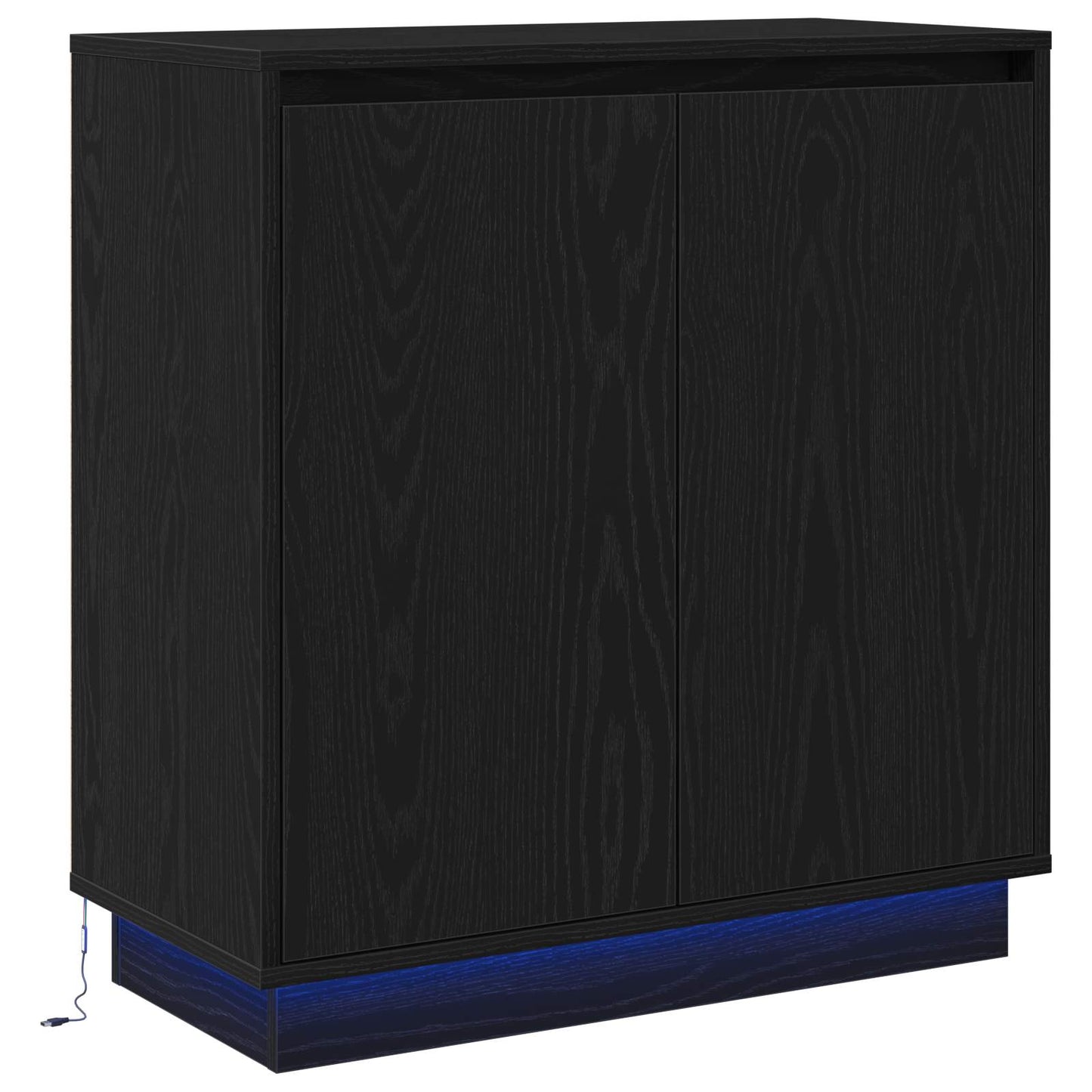 Dressoir met plank Zwart Eiken 71 x 34,5 x 75 cm Bewerkt hout is nu te koop bij PeponiXL, paradijselijk wonen!