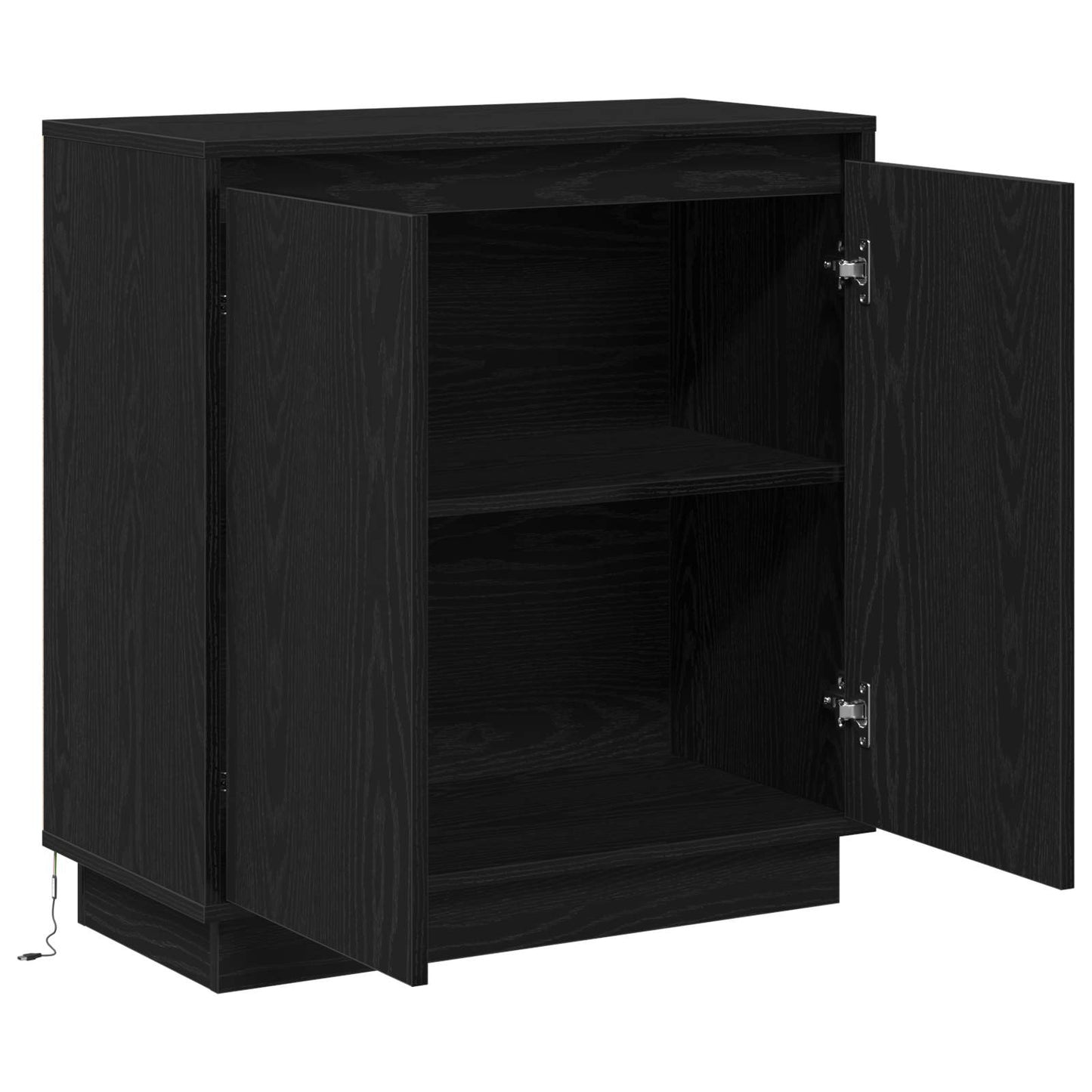 Dressoir met plank Zwart Eiken 71 x 34,5 x 75 cm Bewerkt hout is nu te koop bij PeponiXL, paradijselijk wonen!