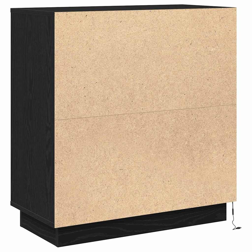 Dressoir met plank Zwart Eiken 71 x 34,5 x 75 cm Bewerkt hout is nu te koop bij PeponiXL, paradijselijk wonen!