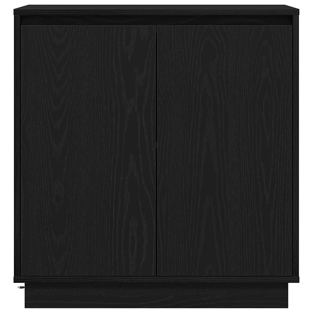 Dressoir met plank Zwart Eiken 71 x 34,5 x 75 cm Bewerkt hout is nu te koop bij PeponiXL, paradijselijk wonen!