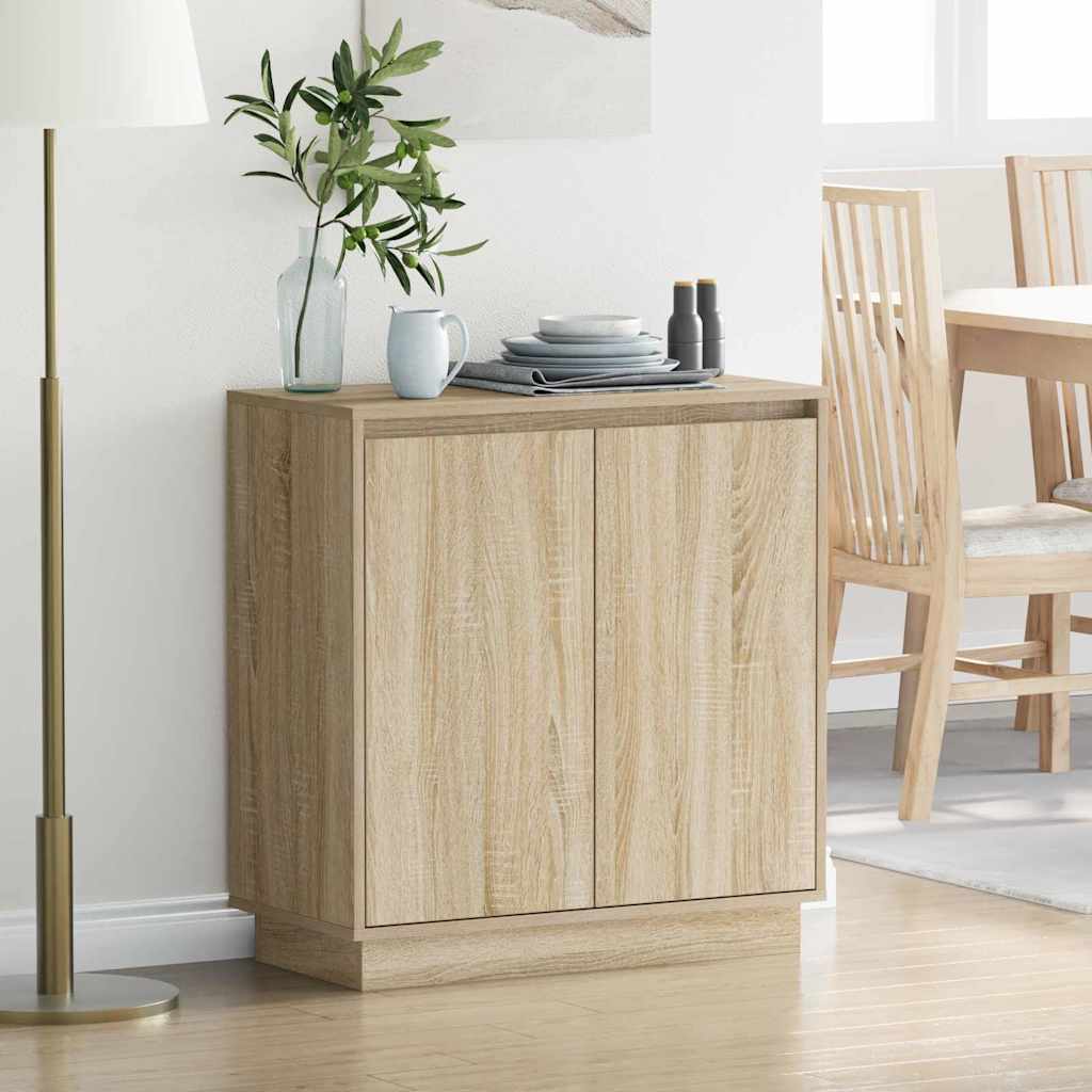 LED Sideboard voor Sonoma Eiken 71 x 34,5 x 75 cm Bewerkt hout is nu te koop bij PeponiXL, paradijselijk wonen!