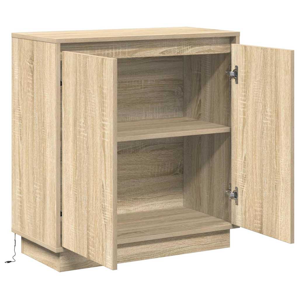 LED Sideboard voor Sonoma Eiken 71 x 34,5 x 75 cm Bewerkt hout is nu te koop bij PeponiXL, paradijselijk wonen!