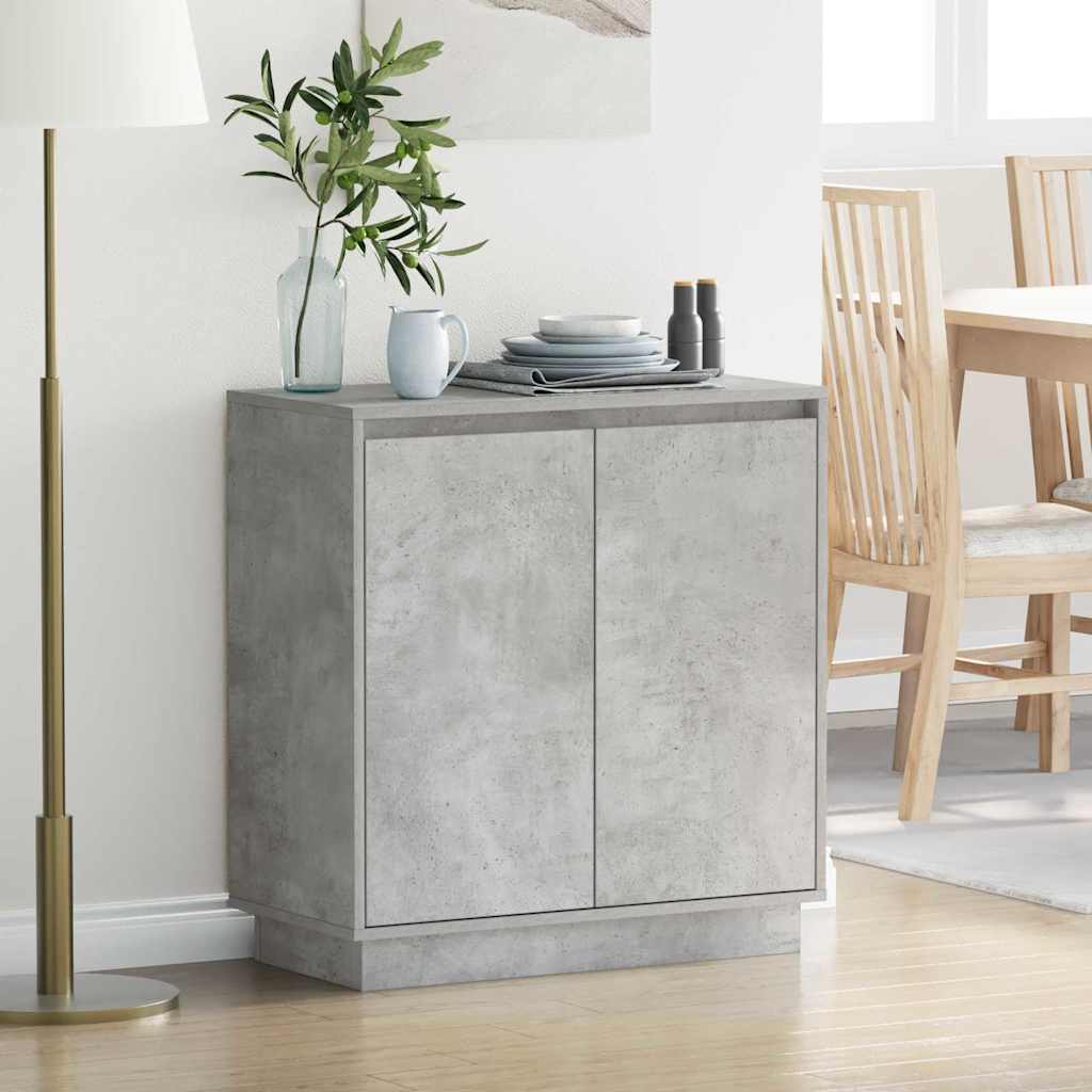 LED Sideboard voor Betongrijs 71 x 34,5 x 75 cm Bewerkt hout is nu te koop bij PeponiXL, paradijselijk wonen!