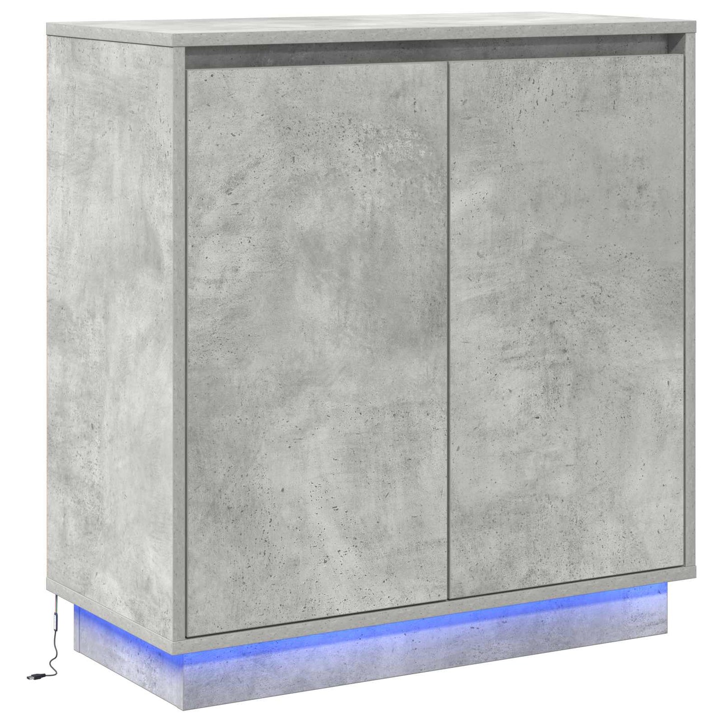 LED Sideboard voor Betongrijs 71 x 34,5 x 75 cm Bewerkt hout is nu te koop bij PeponiXL, paradijselijk wonen!
