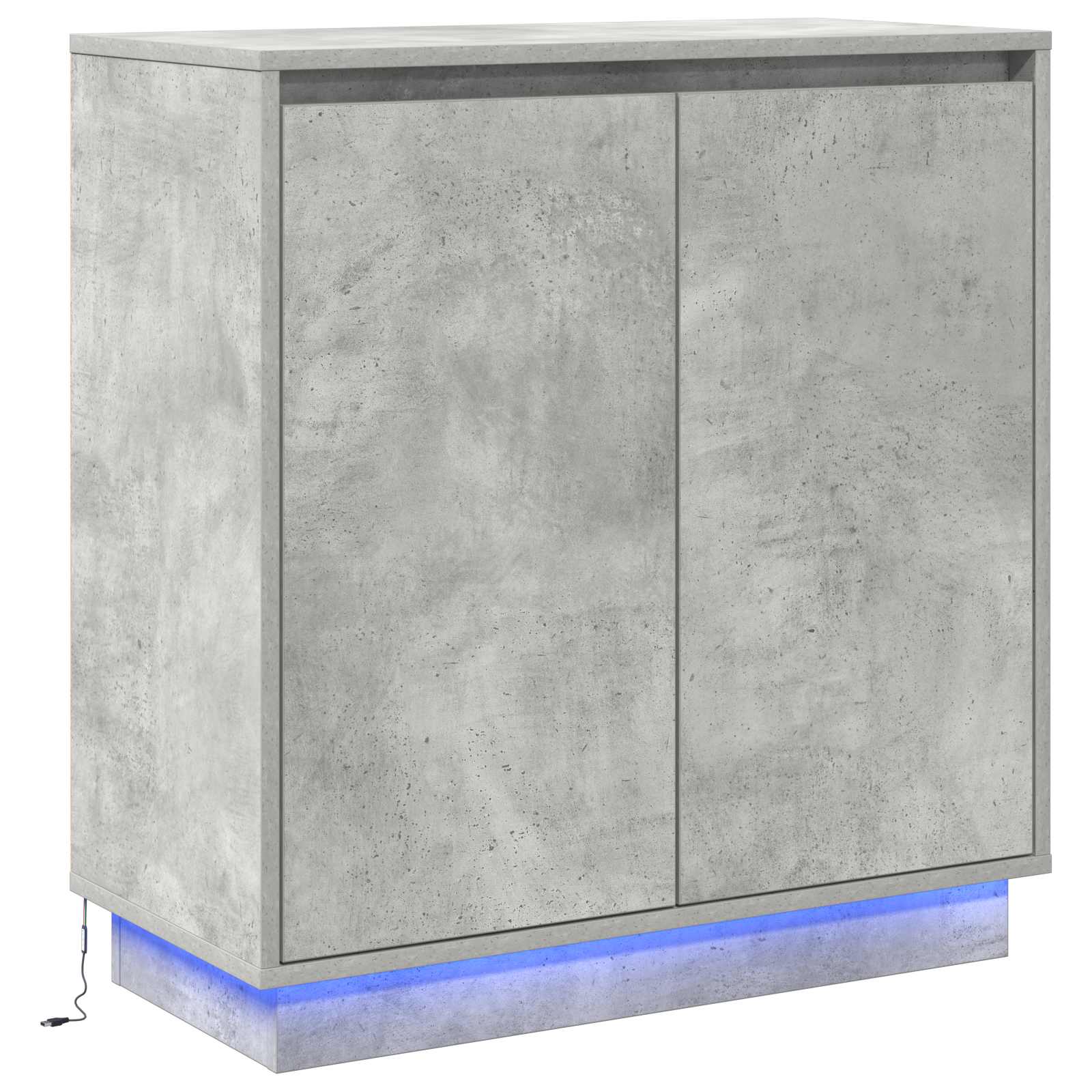 LED Sideboard voor Betongrijs 71 x 34,5 x 75 cm Bewerkt hout is nu te koop bij PeponiXL, paradijselijk wonen!