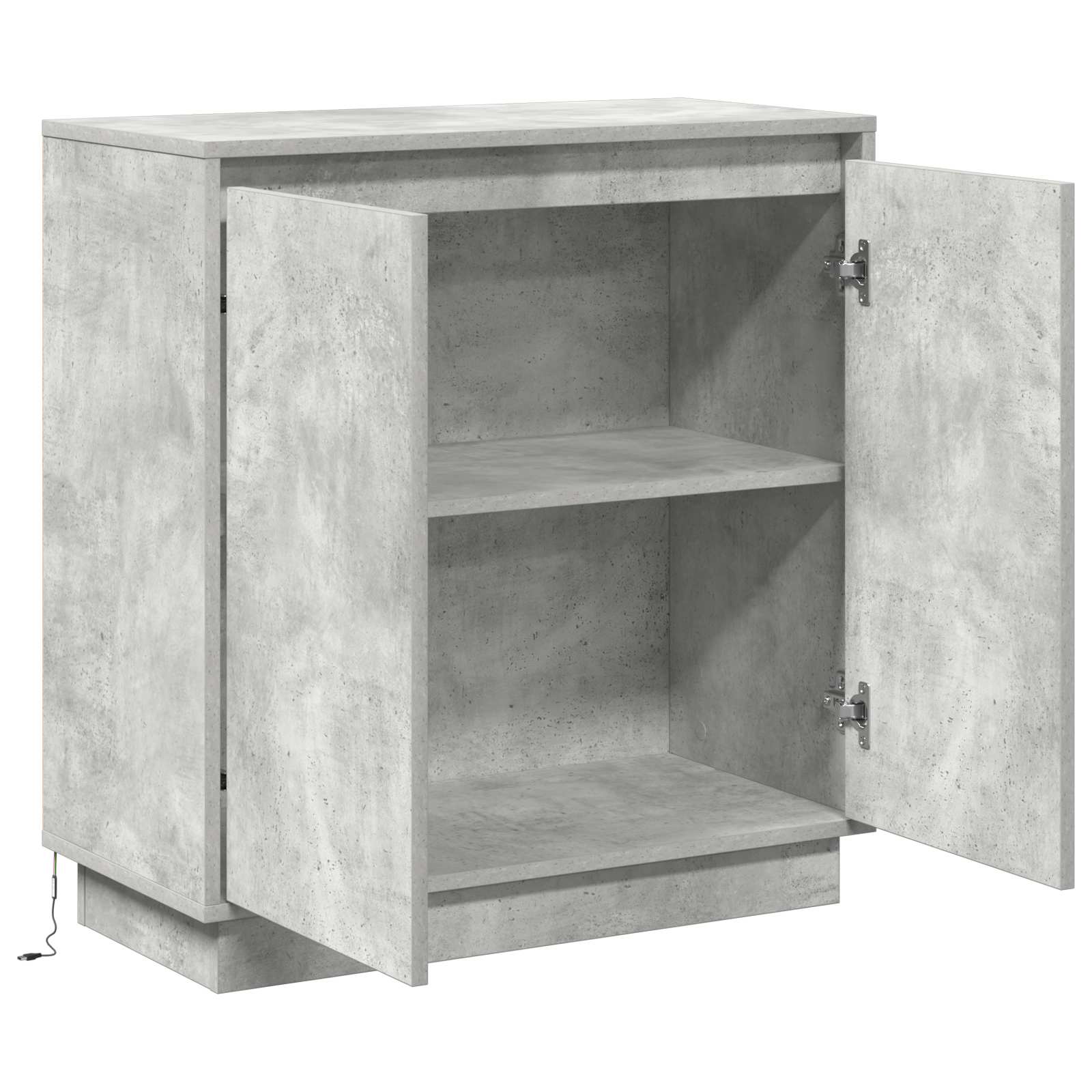 LED Sideboard voor Betongrijs 71 x 34,5 x 75 cm Bewerkt hout is nu te koop bij PeponiXL, paradijselijk wonen!