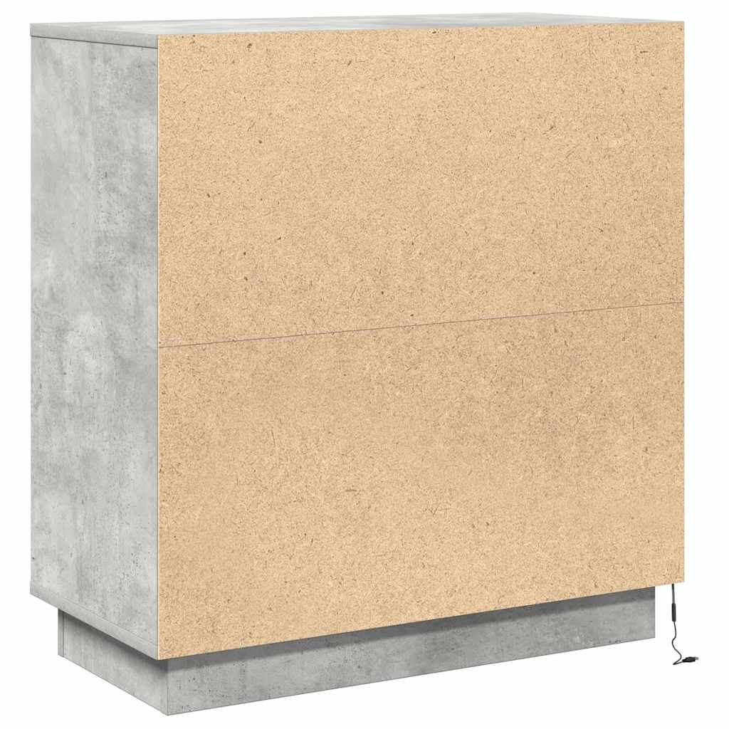 LED Sideboard voor Betongrijs 71 x 34,5 x 75 cm Bewerkt hout is nu te koop bij PeponiXL, paradijselijk wonen!