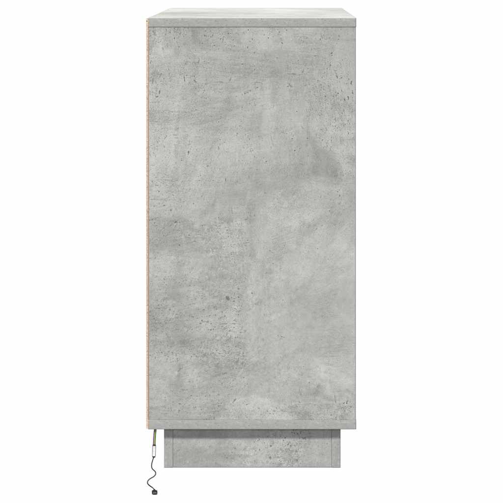 LED Sideboard voor Betongrijs 71 x 34,5 x 75 cm Bewerkt hout is nu te koop bij PeponiXL, paradijselijk wonen!