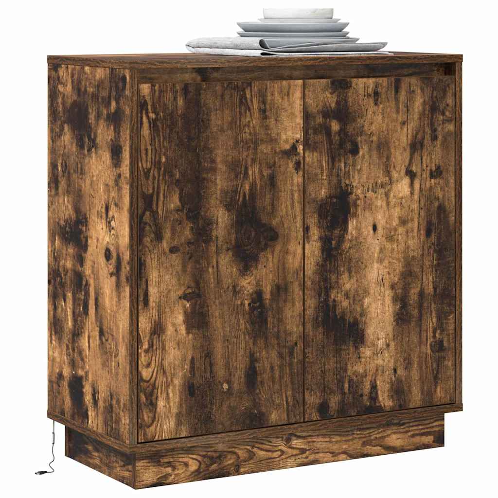 LED Sideboard voor Gerookt eiken 71 x 34,5 x 75 cm is nu te koop bij PeponiXL, paradijselijk wonen!