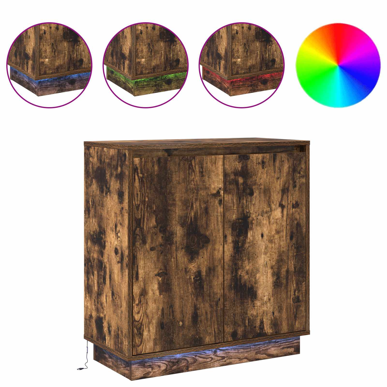 LED Sideboard voor Gerookt eiken 71 x 34,5 x 75 cm is nu te koop bij PeponiXL, paradijselijk wonen!