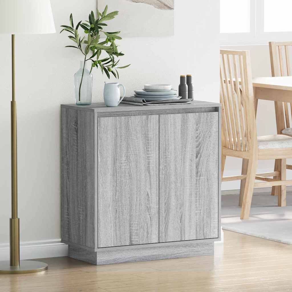 LED Sideboard voor Grijs sonoma 71 x 34,5 x 75 cm Bewerkt hout is nu te koop bij PeponiXL, paradijselijk wonen!
