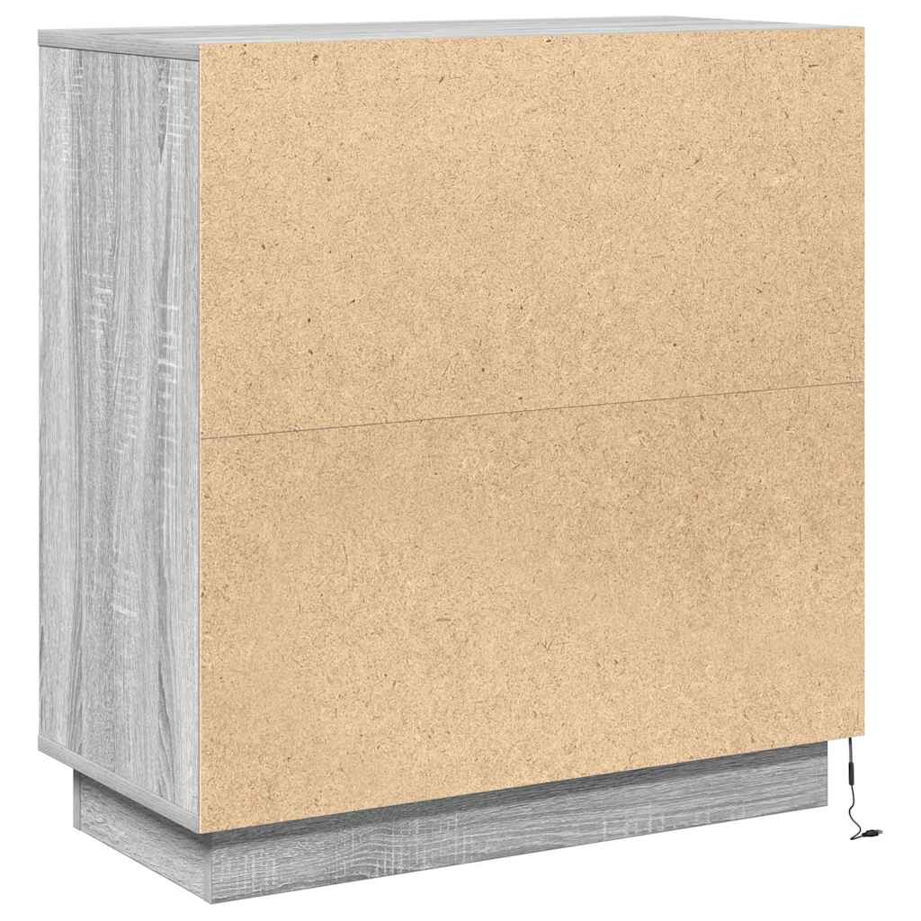 LED Sideboard voor Grijs sonoma 71 x 34,5 x 75 cm Bewerkt hout is nu te koop bij PeponiXL, paradijselijk wonen!